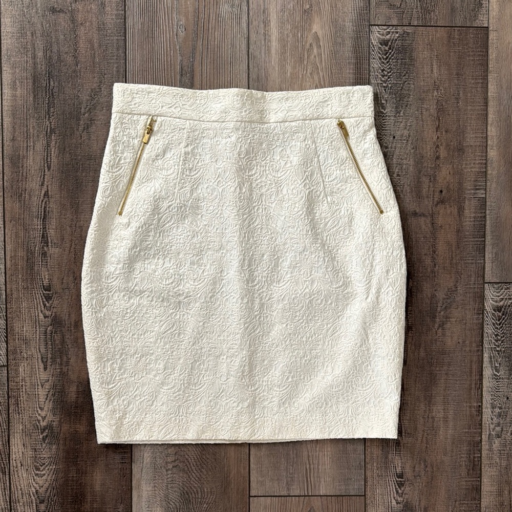 H&M Cream Mini Pencil Skirt for Work